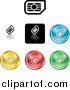 Vector Illustration of Colored SIM Card Icon Buttons by AtStockIllustration