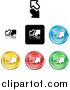 Vector Illustration of Colored Upload and Download Icon Buttons by AtStockIllustration