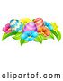Vector Illustration of Colorful Flowers and Easter Eggs by AtStockIllustration