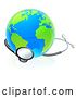 Vector Illustration of Concept Stethoscope Earth World Globe Health by AtStockIllustration