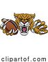 Vector Illustration of Cougar Panther Mountain Lion Puma Football Mascot by AtStockIllustration