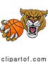 Vector Illustration of Cougar Panther Puma Cat Basketball Team Mascot by AtStockIllustration