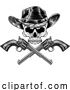 Vector Illustration of Cowboy Hat Pistols Skull Pirate Cross Bones by AtStockIllustration