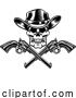 Vector Illustration of Cowboy Hat Pistols Skull Pirate Cross Bones by AtStockIllustration