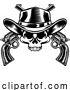 Vector Illustration of Cowboy Hat Pistols Skull Pirate Cross Bones by AtStockIllustration