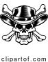 Vector Illustration of Cowboy Hat Western Skull Pirate Cross Bones by AtStockIllustration