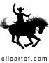 Vector Illustration of Cowboy Riding Horse Silhouette by AtStockIllustration