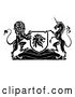 Vector Illustration of Crest Heraldic Lion Unicorn Shield Coat of Arms by AtStockIllustration