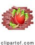 Vector Illustration of Cricket Ball Claw Breaking Through Wall by AtStockIllustration