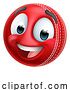 Vector Illustration of Cricket Ball Emoticon Face Emoji Icon by AtStockIllustration