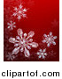 Vector Illustration of Crystalized Snowflakes on a Red Background by AtStockIllustration