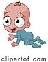 Vector Illustration of Cute Cartoon Happy Baby Crawling by AtStockIllustration