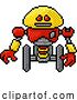 Vector Illustration of Cute Robot Video Game Pixel Art Mascot by AtStockIllustration