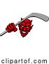 Vector Illustration of Devil Satan Ice Hockey Sports Mascot by AtStockIllustration