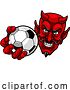 Vector Illustration of Devil Soccer Football Ball Sports Mascot by AtStockIllustration