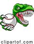 Vector Illustration of Dinosaur Baseball Player Animal Sports Mascot by AtStockIllustration