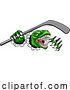 Vector Illustration of Dinosaur Ice Hockey Player Animal Sports Mascot by AtStockIllustration