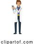 Vector Illustration of Doctor Holding Mobile Phone Character by AtStockIllustration