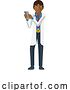 Vector Illustration of Doctor Holding Mobile Phone Character by AtStockIllustration