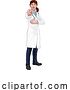 Vector Illustration of Doctor Lady Needs You Pointing by AtStockIllustration