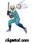 Vector Illustration of Eagle Baseball Player Mascot Swinging Bat at Ball by AtStockIllustration