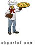 Vector Illustration of Eagle Pizza Chef Restaurant Mascot by AtStockIllustration