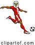 Vector Illustration of Eagle Soccer Football Player Animal Sports Mascot by AtStockIllustration