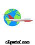 Vector Illustration of Earth and Airplane by AtStockIllustration