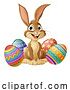 Vector Illustration of Easter Bunny and Chocolate Eggs Rabbit by AtStockIllustration