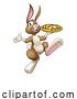 Vector Illustration of Easter Bunny Rabbit Pizza Restaurant Chef by AtStockIllustration