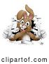 Vector Illustration of Easter Bunny Thumbs up Coming out of Background by AtStockIllustration