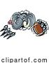 Vector Illustration of Elephant American Football Ball Sports Mascot by AtStockIllustration