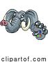Vector Illustration of Elephant Video Games Controller Gamer Mascot by AtStockIllustration