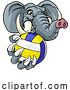 Vector Illustration of Elephant Volleyball Volley Ball Animal Mascot by AtStockIllustration