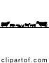 Vector Illustration of Farm Animal Silhouettes Field Scene Landscape by AtStockIllustration