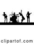 Vector Illustration of Female Music Band Concert Silhouettes by AtStockIllustration