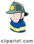 Vector Illustration of Firefighter Avatar People Icon by AtStockIllustration