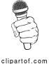 Vector Illustration of Fist Hand Holding Mic Microphone Icon by AtStockIllustration