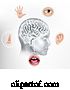 Vector Illustration of Five Senses Human Brain Head Face AI Concept by AtStockIllustration