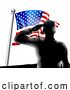 Vector Illustration of Flag Soldier Salute Veteran Day Silhouette by AtStockIllustration