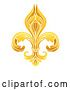 Vector Illustration of Fleur De Lis Gold Graphic Design by AtStockIllustration