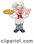 Vector Illustration of Full Length Chef Pig Gesturing Perfect and Holding a Pizza by AtStockIllustration