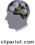 Vector Illustration of Gear Cogs Inside a Human Head by AtStockIllustration