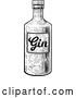 Vector Illustration of Gin Glass Bottle Vintage Woodcut Etching Style by AtStockIllustration
