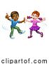 Vector Illustration of Girl and Boy Kid Children Dancing by AtStockIllustration