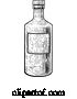 Vector Illustration of Glass Drink Bottle Vintage Woodcut Engraved Style by AtStockIllustration