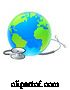 Vector Illustration of Globe World Health Day Earth Stethoscope Concept by AtStockIllustration