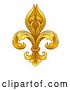 Vector Illustration of Gold Fleur De Lis Graphic Design by AtStockIllustration