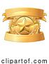 Vector Illustration of Gold Star Shiny Medal Symbol Award Badge Icon by AtStockIllustration