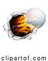 Vector Illustration of Golf Ball Flame Fire Breaking Background by AtStockIllustration